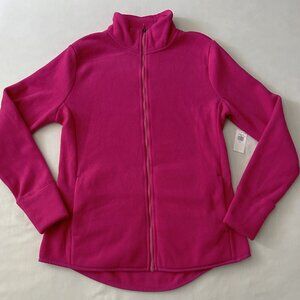 Old Navy Woman's Long Sleeve Full Zip Hot Pink Fleece Hi-Lo Jacket Pockets XS
